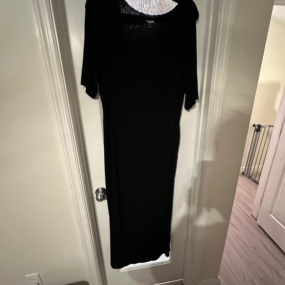 Old Navy Black Maternity Maxi Dress 3/4 Sleeve